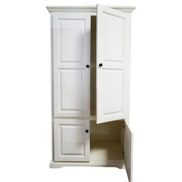 Double Wide Kitchen Pantry Cabinet, Bright White