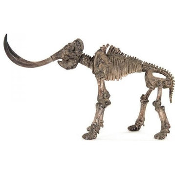 Accent Decor Sculpture Mammoth Skeleton Dark Gray Poly Resin
