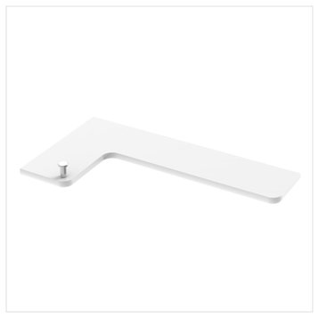 Boundless L-Shaped Corner Shelf Super White Bathroom Shower, Polished Chrome