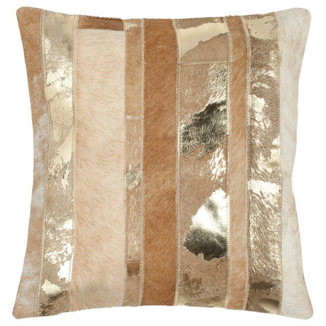 Safavieh Peyton Pillow, Set of 2, Gold, 18"x18"