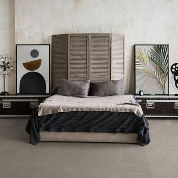 Faro Taupe Grey Porcelain Tiles Bedroom