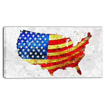 "USA Flag on the Map" Canvas Painting