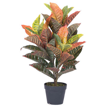Vickerman 30" Artificial Croton Real Touch Potted Plant