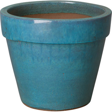 Round Flower Pot, Teal, Medium