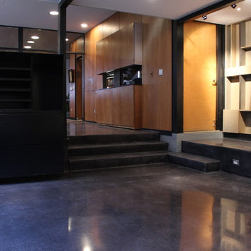 Modern Home with Black Concrete Floor