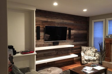 Basement - contemporary basement idea in Calgary
