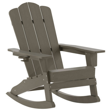 Brown Rocking Chair-Cupholder