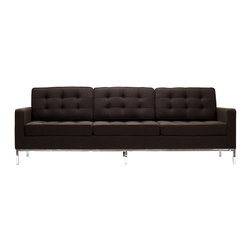 Florence Style Brown Wool Loft Sofa - Sofas