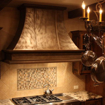 Custom Zinc Vent Hood with Patina Finish