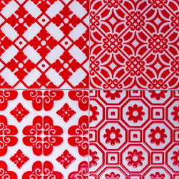 Bon Ton Red on White by Di Lorenzo Tiles - Products