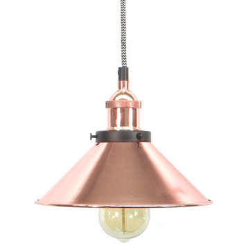 Chevron Copper Shade Pendant Light