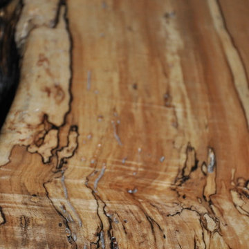 Live Edge Maple Slab on Copper Base