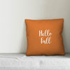 Hello Fall in Orange 18x18 Throw Pillow Cover