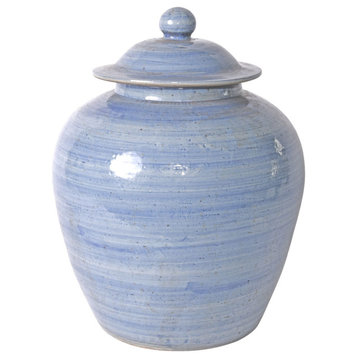 Denim Blue Village Lidded Jar