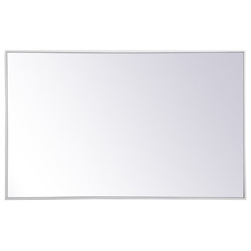 Elegant Decor Eternity 48" x 30" Rectangle Metal Frame Mirror in White