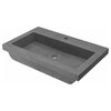 Trough 3019 Concrete Bathroom Sink, Slate, Single Faucet Hole