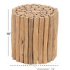 Contemporary Brown Teak Wood Accent Table 38411