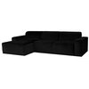 Leo Sectional Sofa, Black, Lhf