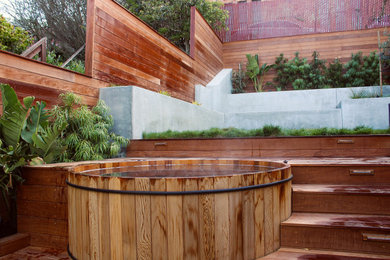 Inspiration for a tropical home design remodel in San Francisco