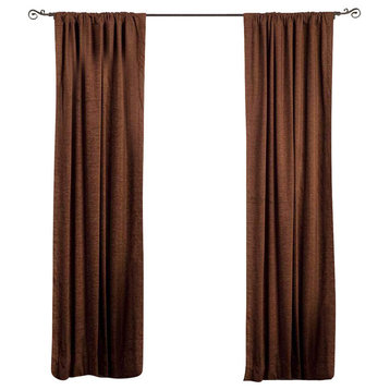 Lined-Brown Rod Pocket  Velvet Curtain / Drape / Panel   - 43W x 96L - Piece