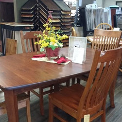 Amish Boat Table with Various Amish Chairs - Products