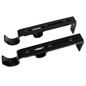 Double Wall Brackets for 22/25/28mm Front and 16/19mm : 6.5"-9" Pair Espresso