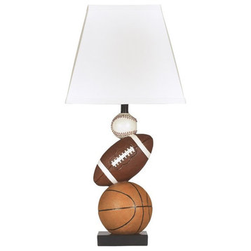 Bowery Hill Poly Table Lamp in Brown and Orange