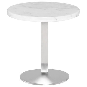 Elsie White Marble Side Table