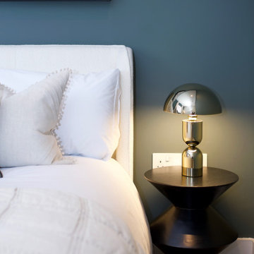Minimalist, Deep Blue Guest Bedroom