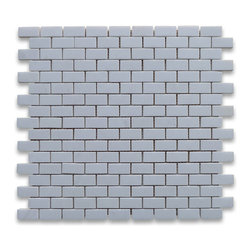 Thassos White 5/8 x 1 1/4 Medium Brick Mosaic Tile Honed - Marble from Greece - Tile