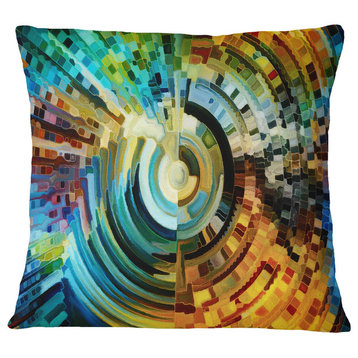Paths of Stained Glass Abstract Throw Pillow, 16"x16"