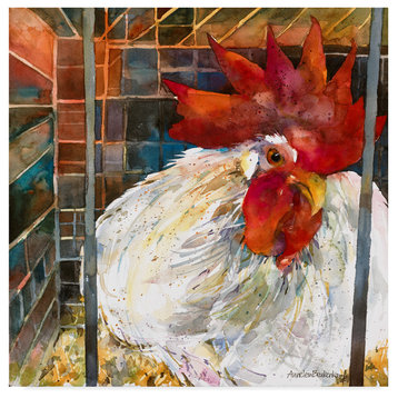 Annelein Beukenkamp 'Rooster In Cage' Canvas Art