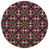 Peranakan Tile Collection Red 2' x 3' Rectangle Indoor-Outdoor Throw Rug