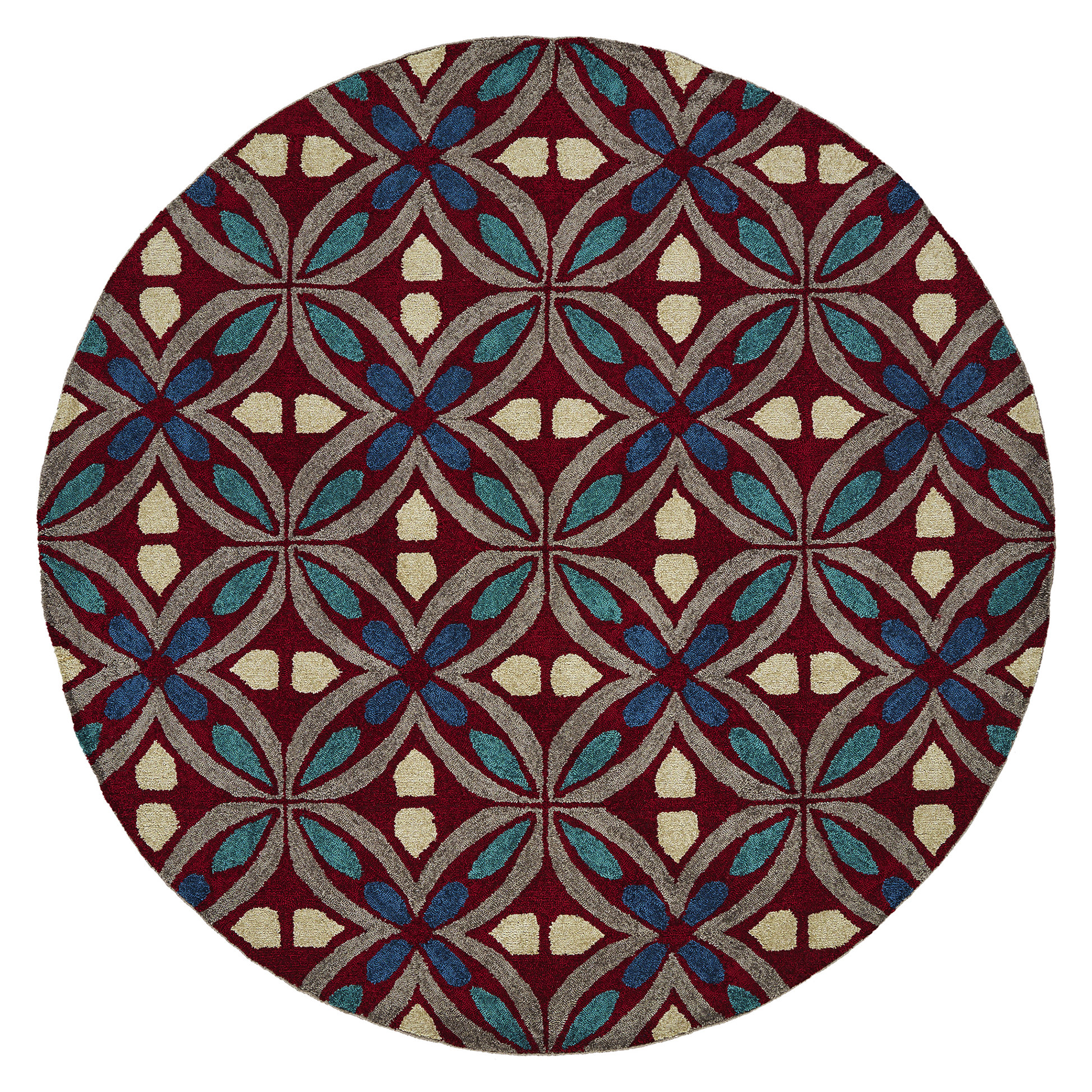 Peranakan Tile Collection Red 2' x 3' Rectangle Indoor-Outdoor Throw ...