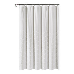 Reyna Shower Curtain White 72x72 Traditional Shower Curtains
