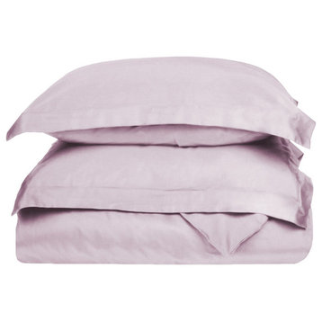 300 Thread Count Duvet Cover and Pillow Sham Set, Lilac, Twin