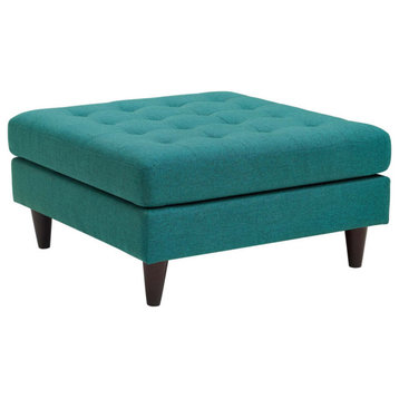 Melanie Teal Upholstered Fabric Large Ottoman