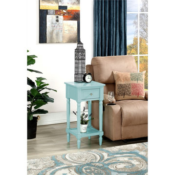French Country Khloe Square End Table in Sea Foam Green Wood Finish