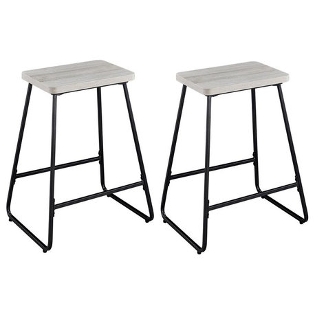 Steve Silver Carson Weathered Driftwood Gray Metal Counter Stool