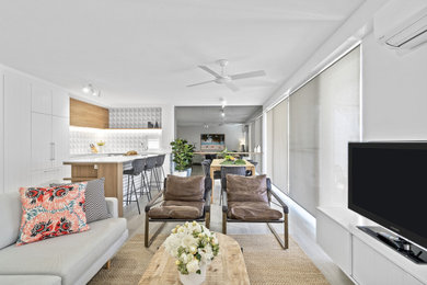 Inspiration for a beach style living room in Sunshine Coast.