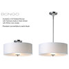 Maxim 10014 Bongo 18"W 3 Light Fabric Drum Pendant / Ceiling - Satin Nickel