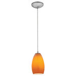 Access Lighting - Champagne Integrated Cord Pendant, Brushed Steel, Maya - Features: