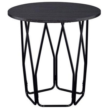Bowery Hill Contemporary Round End Table in Black