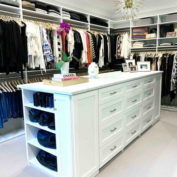 Functional And Organized Walk-In Closet And Pantry