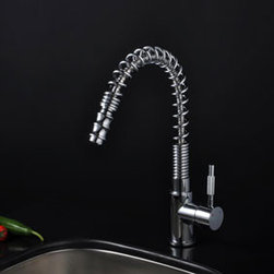 Chrome Single Handle Pull Down Centerset Kitchen Tap T0781F - Kitchen Faucets