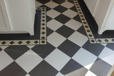 Black & White Forbo Marmoleum Floor with a Checkerboard Design