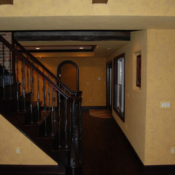 Olde English Aged Plaster Finish throughout an entire Lower Level in Virginia