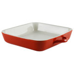 10 Strawberry Street - 11" Sienna Red Square Bakeware - Sienna : Bakeware in a bold red makes for a striking presentation the moment it comes out of the oven.