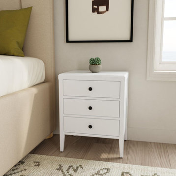 East at Main Webb Acacia Wood Rectangle Accent Table, White