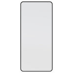 Glass Warehouse - 22" W X 48" H Radius Corner Stainless Steel Framed Mirror, Black - The simple curved corners of our stunning Trinity mirror will complement any modern décor. Mount it or prop it against the wall. Hang it horizontally or vertically. Whatever you choose, this beautiful mirror will bounce the light around any room of your home.